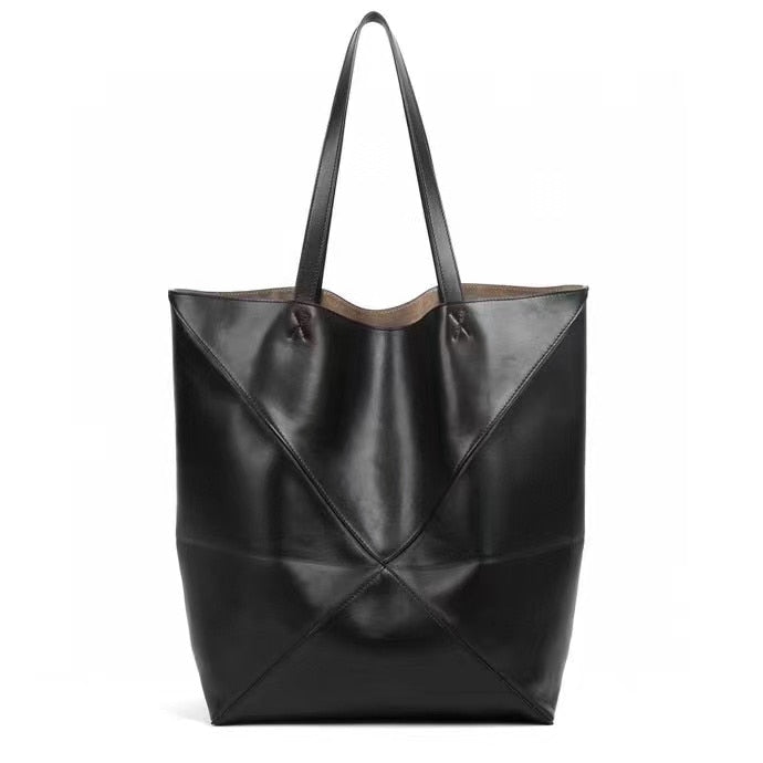 Puzzle Fold Tote Bag - Genuine Leather