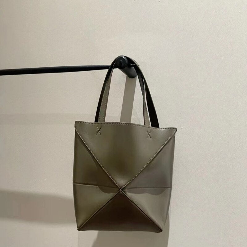 Puzzle Fold Tote Bag - Genuine Leather