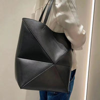 Puzzle Fold Tote Bag - Genuine Leather