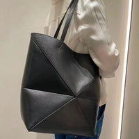 Puzzle Fold Tote Bag - Genuine Leather