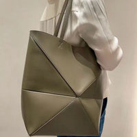 Puzzle Fold Tote Bag - Genuine Leather