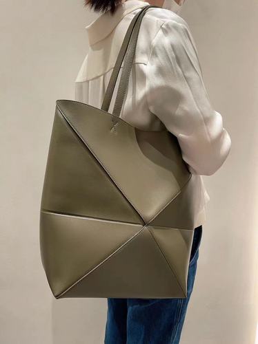 Puzzle Fold Tote Bag - Genuine Leather