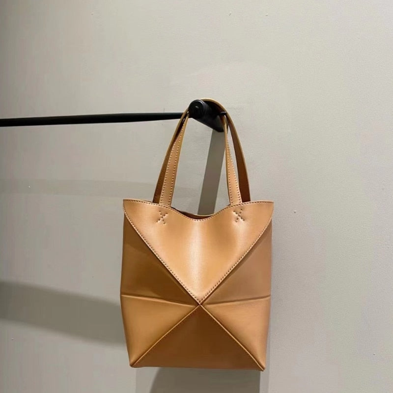 Puzzle Fold Tote Bag - Genuine Leather