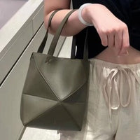 Puzzle Fold Tote Bag - Genuine Leather